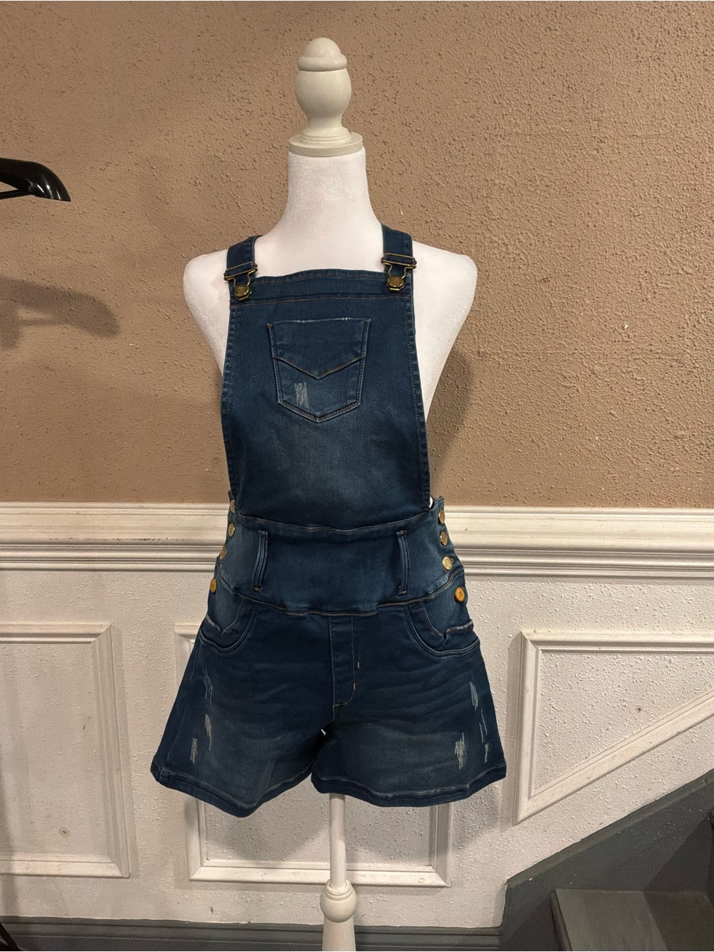 Colombian Denim Short Overalls Butt Lifting